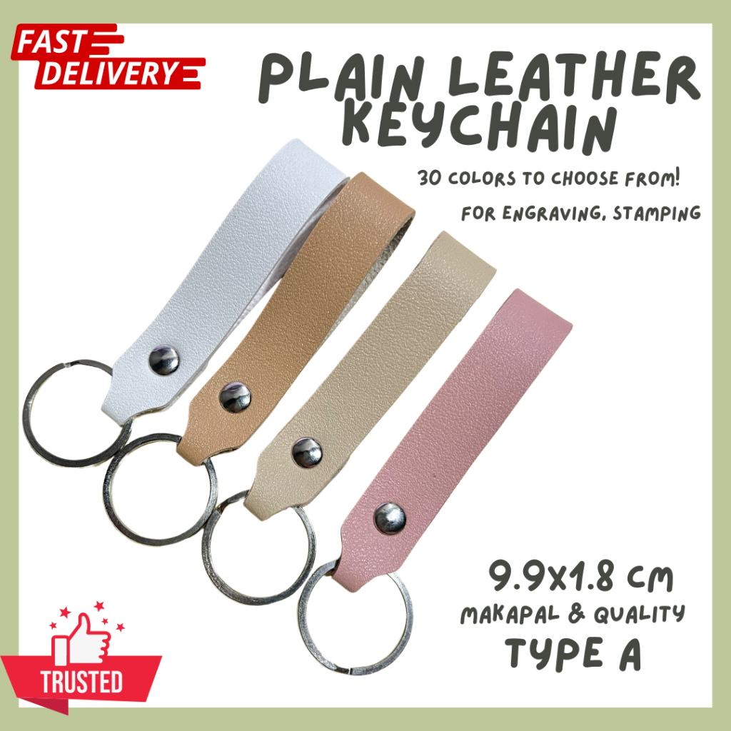 Plain Leather Keychain/ Makapal and High Quality/ 30 colors keychain ...