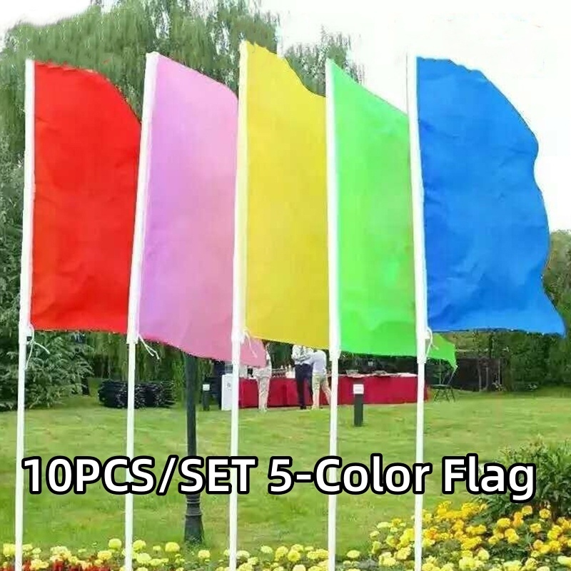 10PCS Colour Flag 5 Color Vertical Colored Decorative Fiesta Flag ...