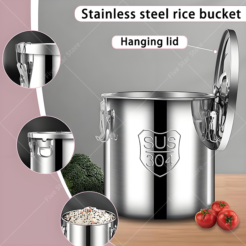 304 metal stainless Steel Rice Dispenser Sealed Food Storage Dispensers ...