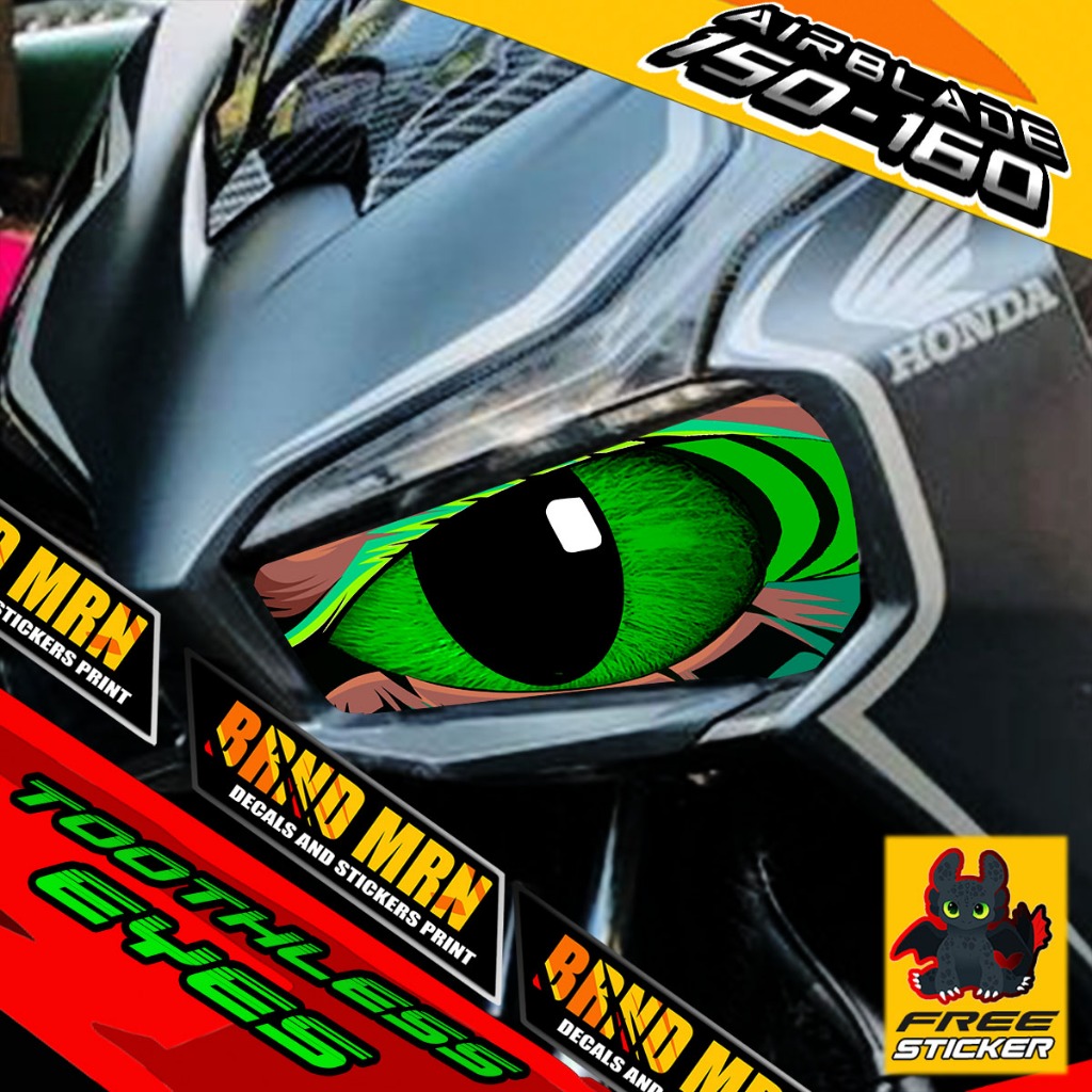 HONDA AIRBLADE 150 - 160 HEADLIGHT TOOTHLESS EYE DECAL STICKER TINT ...
