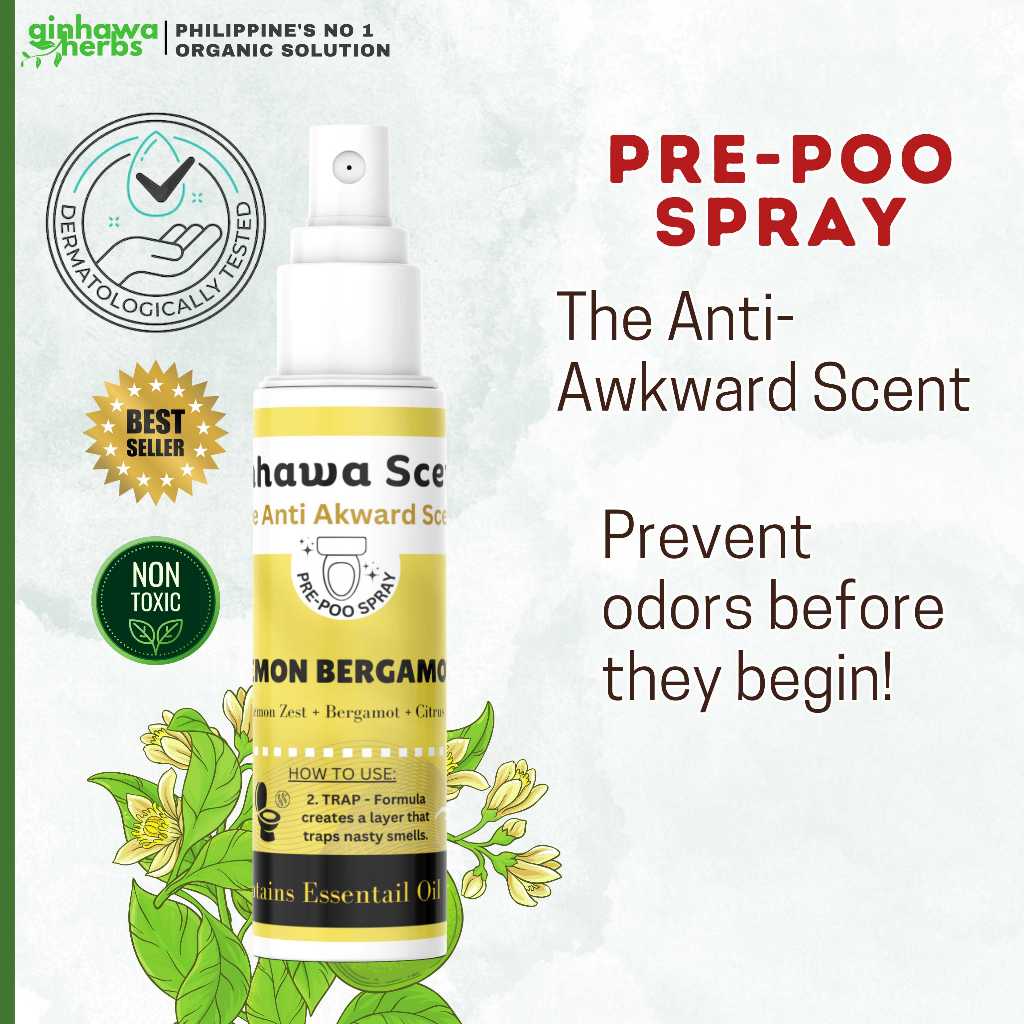 Poop Spray Ninya Toilet Odor Buster - Lemon Scent Toilet Deodorizer ...