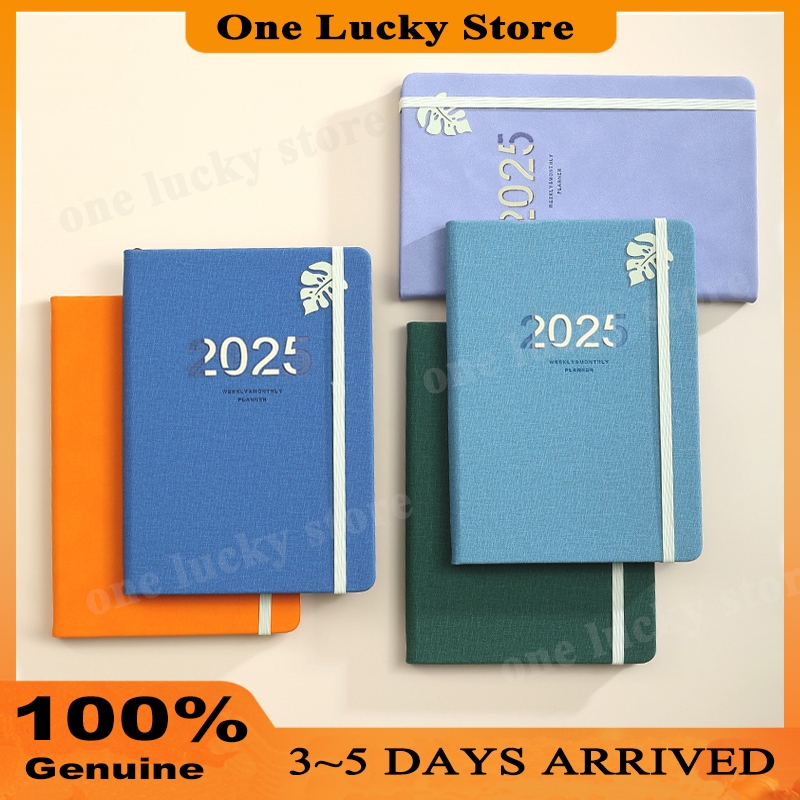 2025 Monthly Planner A5 Diary Notebook Leather Hard Cover Agenda ...