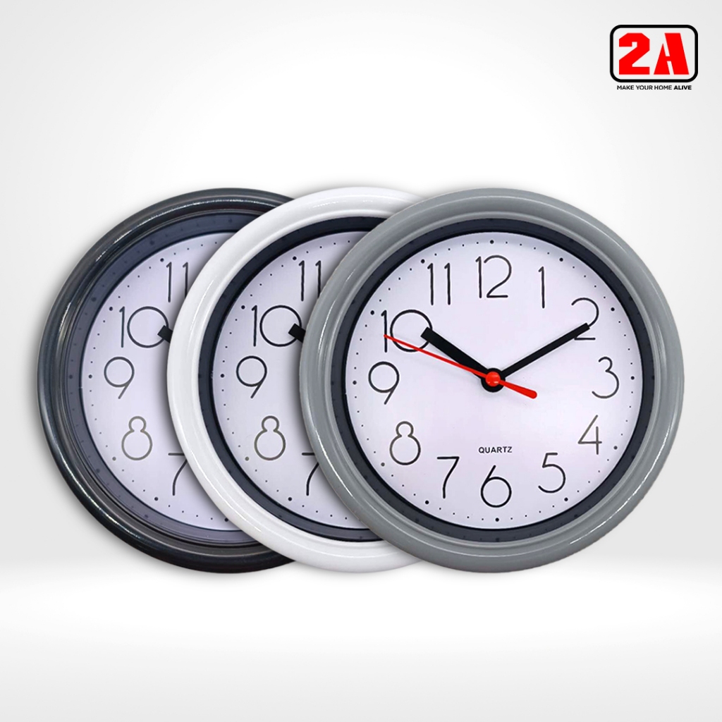2A Wall Clock Small Round Minimalist Cool Tone Design 6