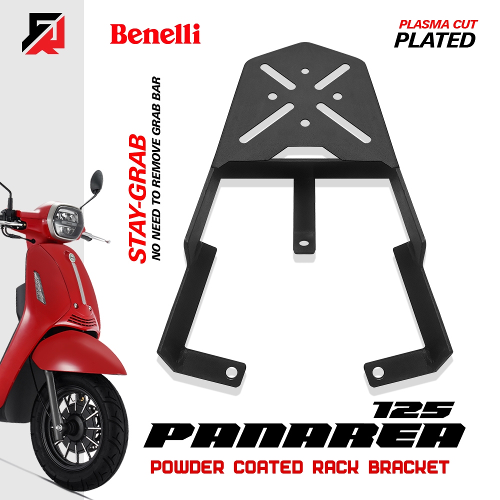 BENELLI PANAREA 125 STAY GRAB / TOPBOX BRACKET / BLACK POWDER COATED ...