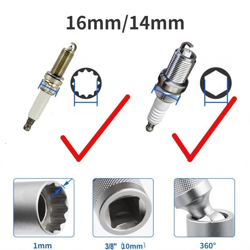 Spark Plug Socket, Magnetic Thin Wall 14 Mm - View #5