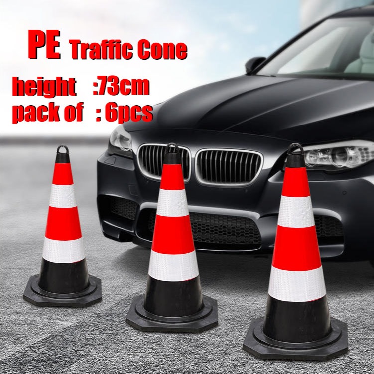 Traffic Cone with Rubber Base 73cm (1set 6 pcs) | Shopee Philippines