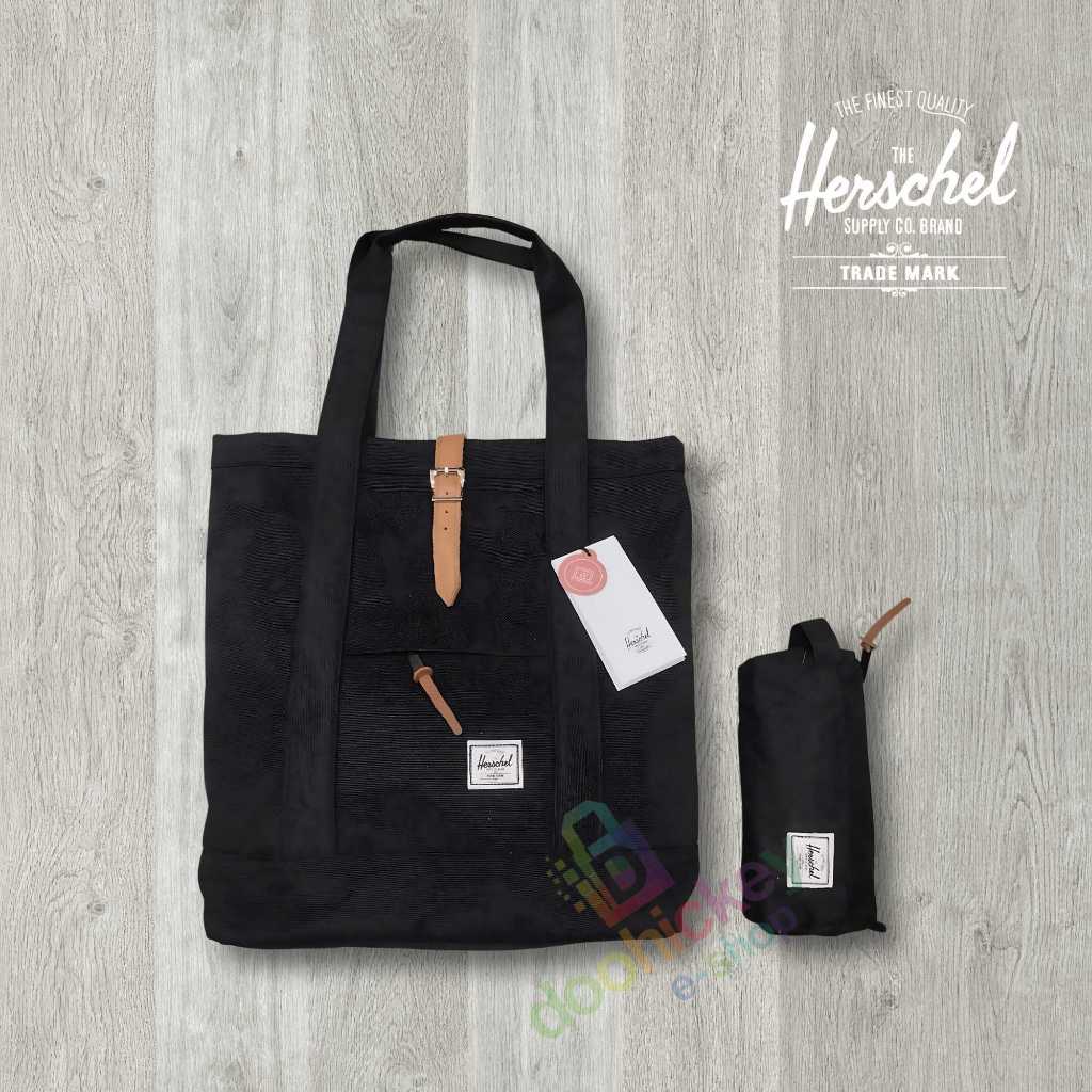 Herschel Market Totebag Ash Khaki Navy Pocket 16 Liters with FREE Herschel Pouch Limited Only