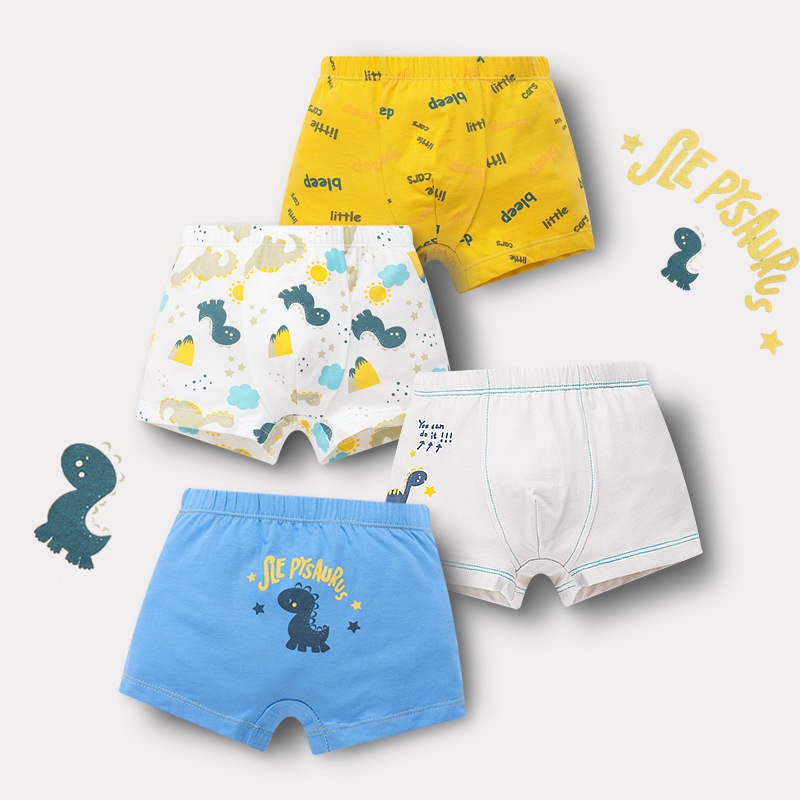 4pcs/set Cartoon pattern cotton boxer briefs for Kids Boys Underwear ...