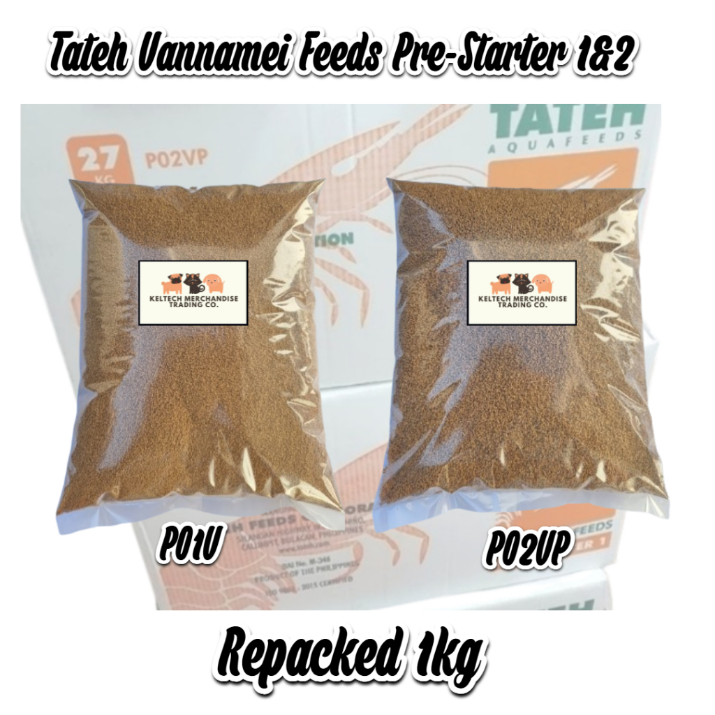 Tateh Aquafeeds Vannamei Feeds Pre-Starter 1&2 PO1-PO2 Repacked 1kg ...