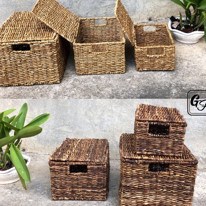 WC Rectangular Storage Basket organizer with cover - BY SIZE & PIECE OR ...