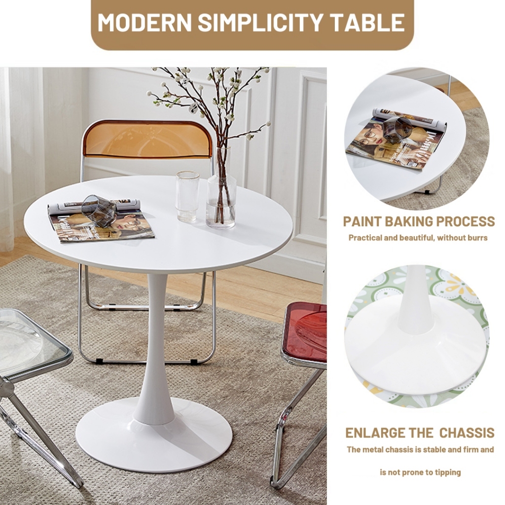 Nordic Tulip Table Simple Leisure Coffice Table Dining Table Round ...