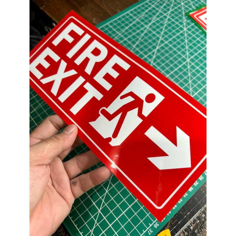 FIRE EXIT | PVC | Vinyl Sticker | Sintraboard | Shopee Philippines