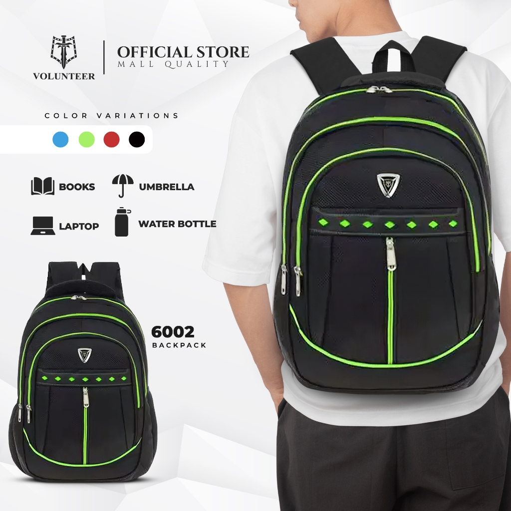 VOLUNTEER School Bag Large Capacity College Backpack Simple Fashion Bags  High Quality Travel 6002