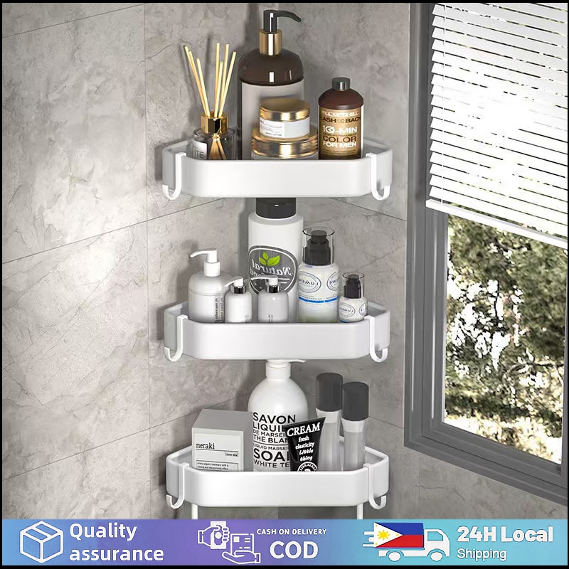 cod 3 Layer Corner Bathroom Rack Triangular Bathroom Corner Organizer ...