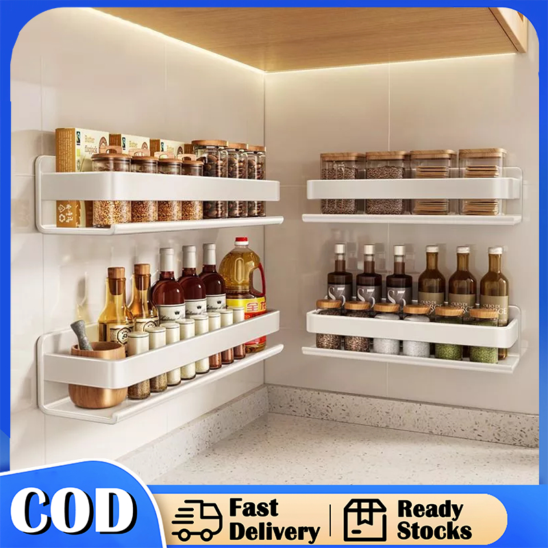 Condiments Organizer Utensils Spice Rack Holder Wall Mounted Multi ...