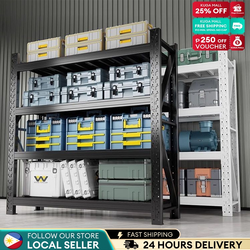 Load 1550 KG Metal Rack Organizer layer Steel Rack shelves heavy duty ...