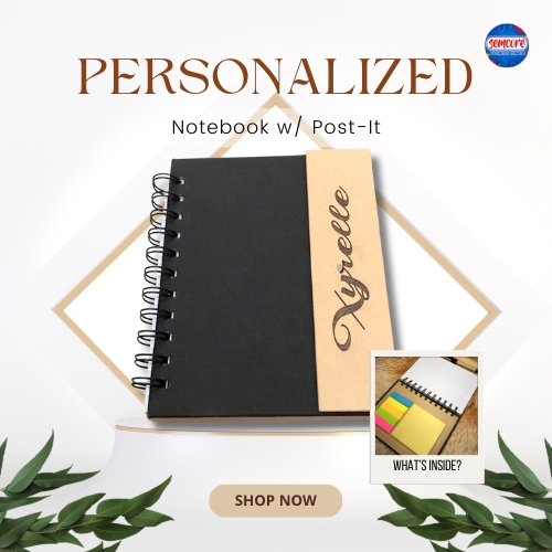 Personalized Laser Engraved Notebook with Post-It | Shopee Philippines