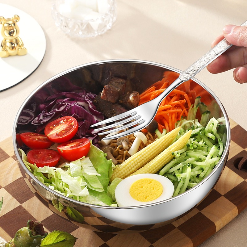 304 Stainless Steel Thicker Double-Insulated Mixing Bowl Salad Bowls ...
