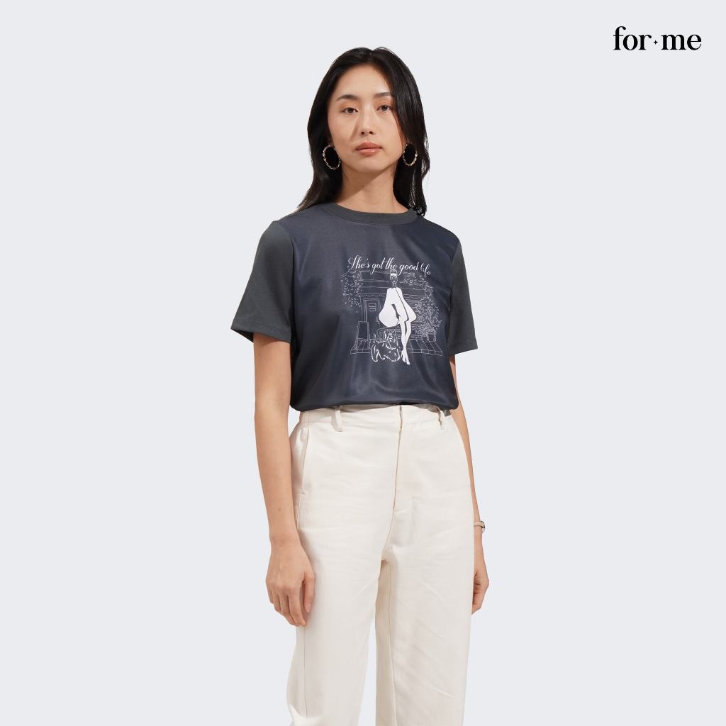 ForMe Woman Graphic Tee T-Shirt For Women (Dark Green) | Shopee Philippines