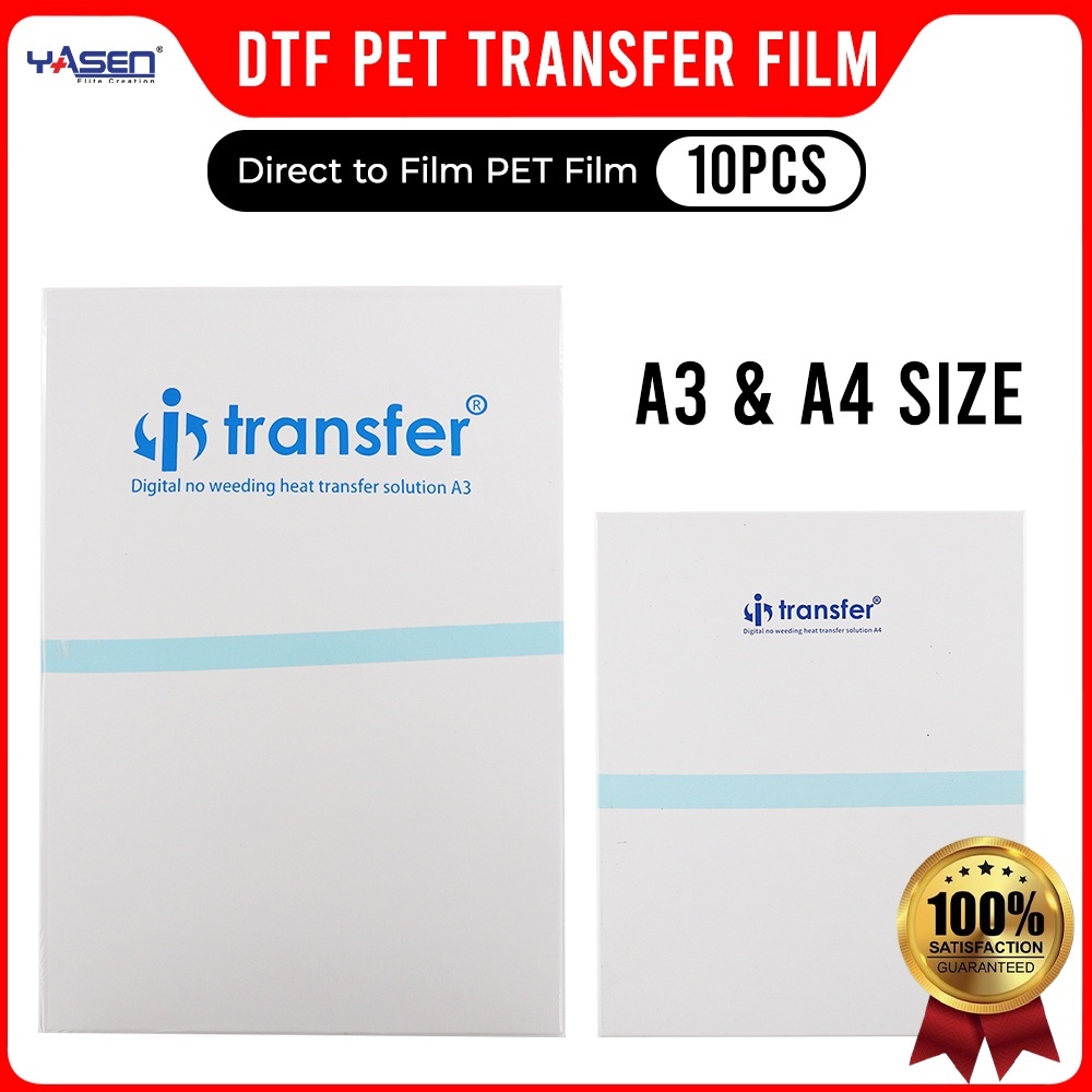 Direct To Film DTF A4 / A3 PET Transfer Film Glossy DTF Printing (10pcs ...