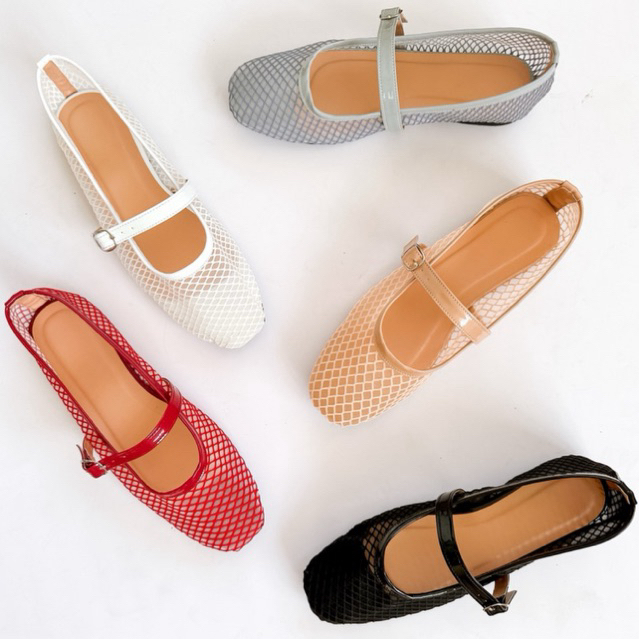 NEW ✨Milan Official Jill Mary Janes Net Ballerina Flats