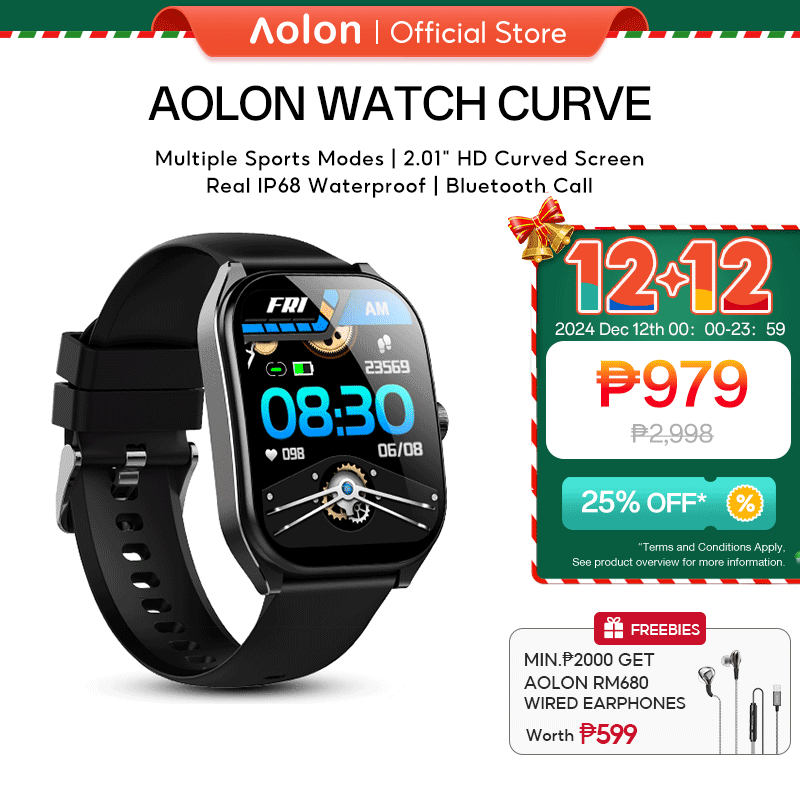 Aolon Curve Smart Watch IP68 Waterproof Original Smartwatch Bluetooth Call Health Monitoring For Men Shopee Philippines