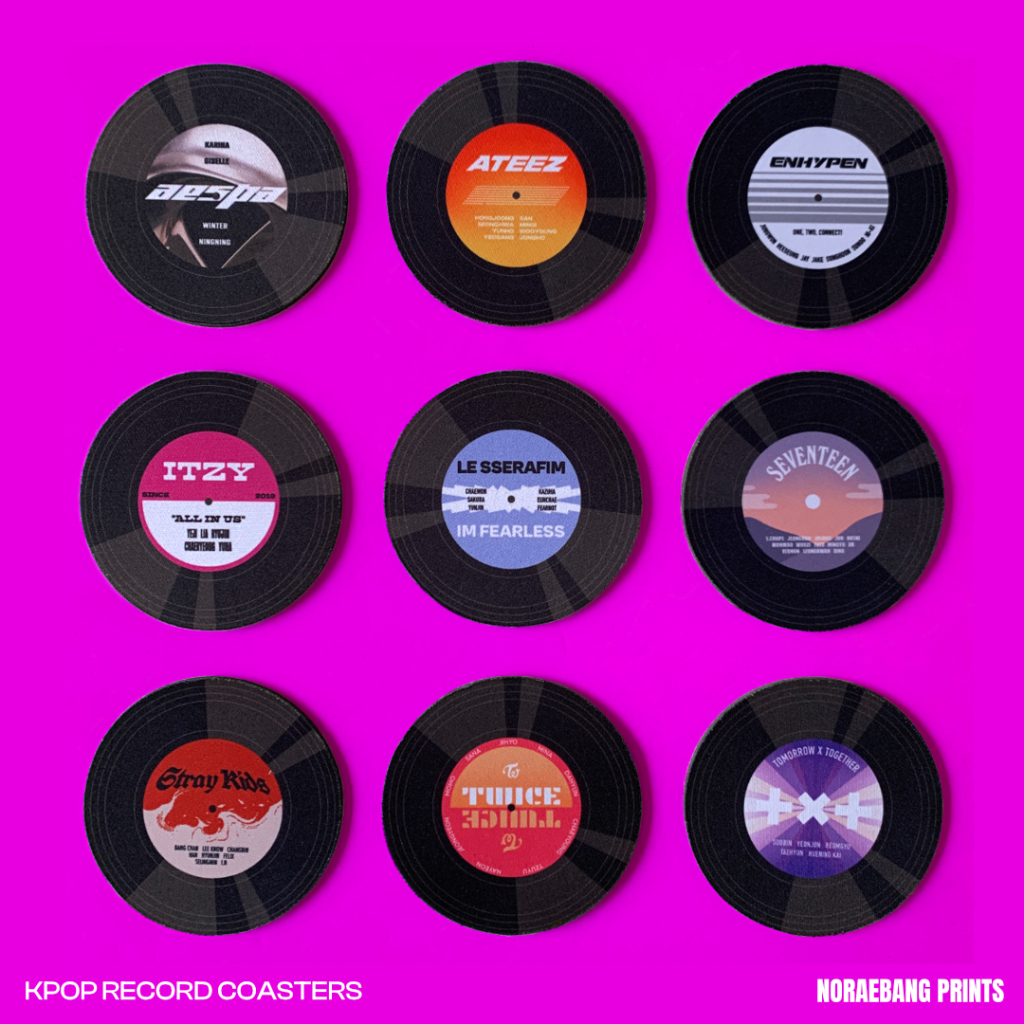 KPOP Record Coasters | AESPA ATEEZ ENHYPEN ITZY LESSERAFIM SKZ SVT ...