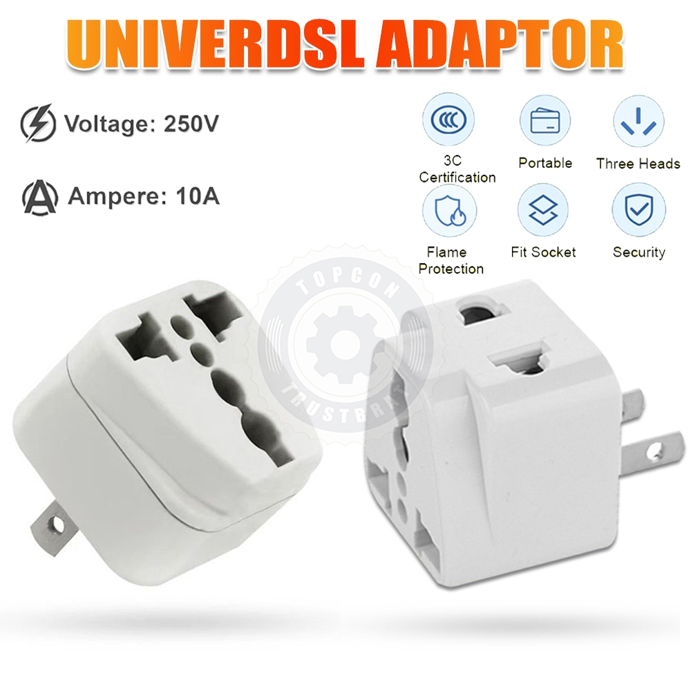 Topcon Universal Socket Adapter 10A 250V Universal Adaptor Plug Adaptor ...