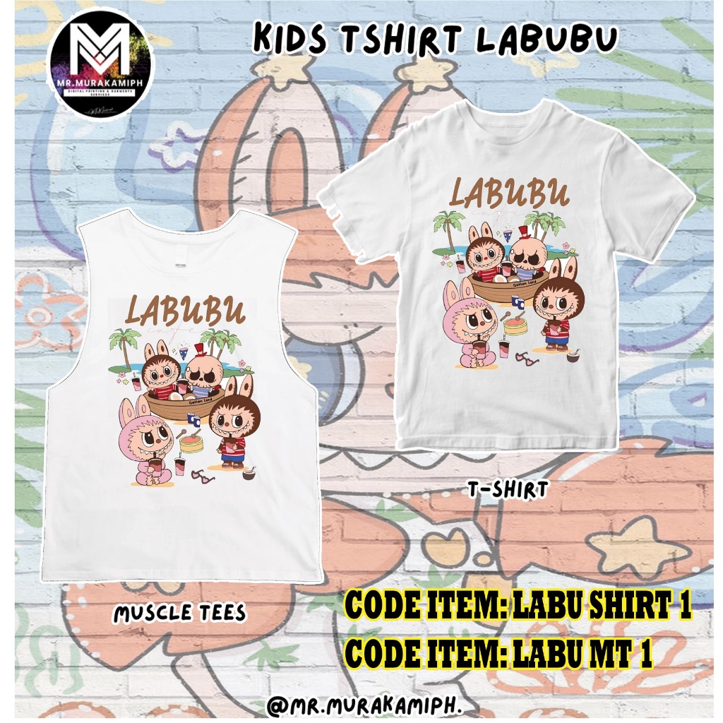 Labubu Tshirt & Muscle Tees For Kids Unisex With FREE Stickers | Shopee ...