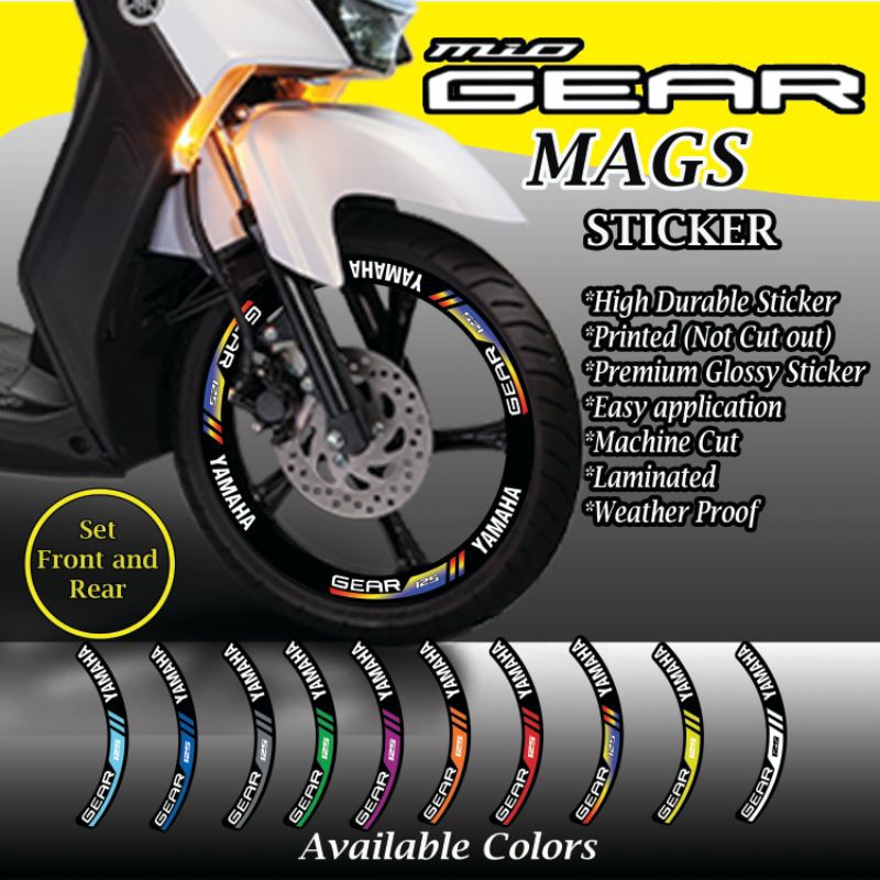 Mags Sticker For Yamaha Mio gear/s Complete Set Mio gear Accessories ...