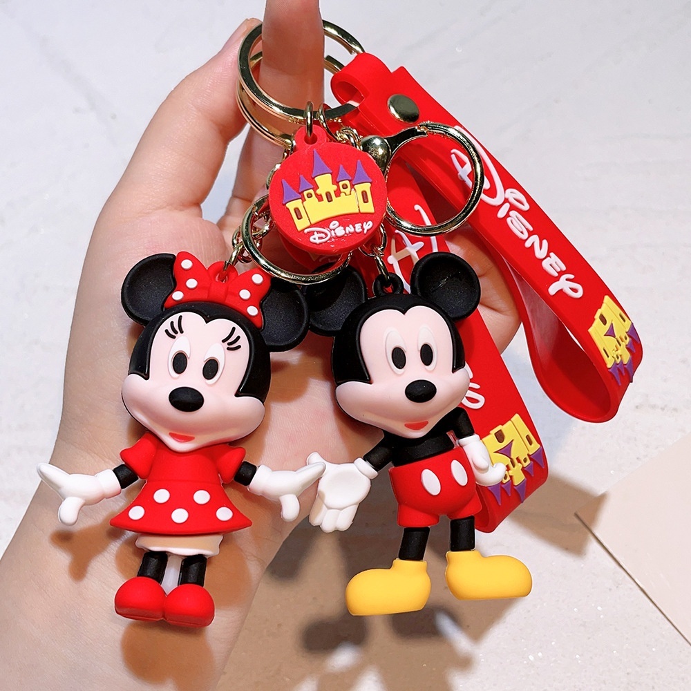 Mickey Mouse Keychain Anime Cartoon Mickey Mouse Minnie Silicone ...