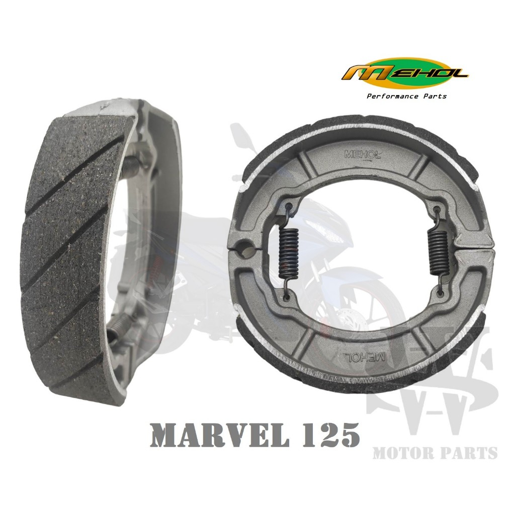MEHOL REAR BRAKE SHOE FOR EURO MARVEL125 (rubberized color depends on ...
