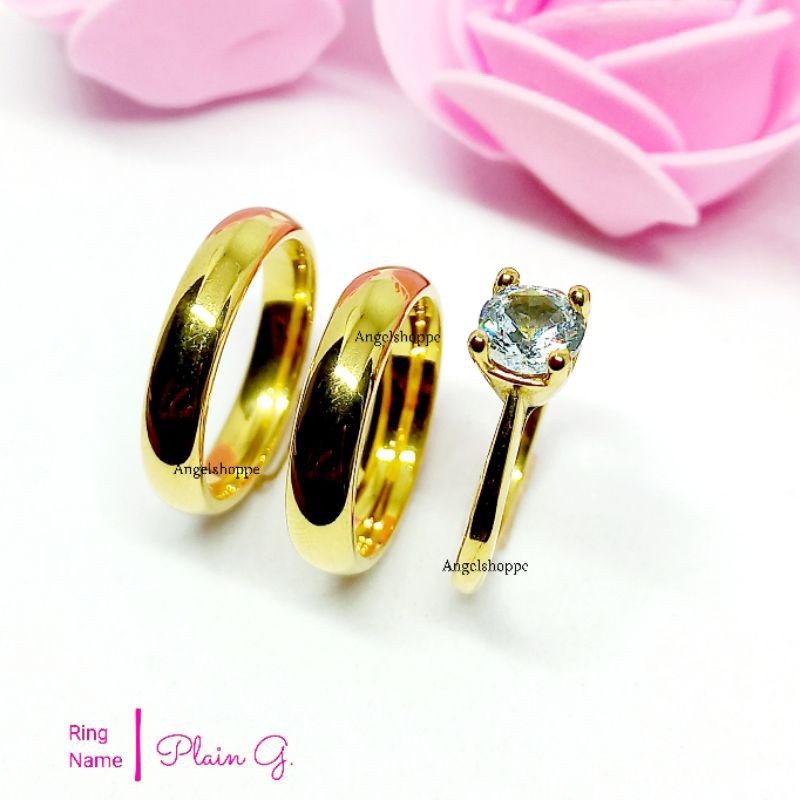 3in1 Set [Wedding ring and Engagement Ring] | Shopee Philippines