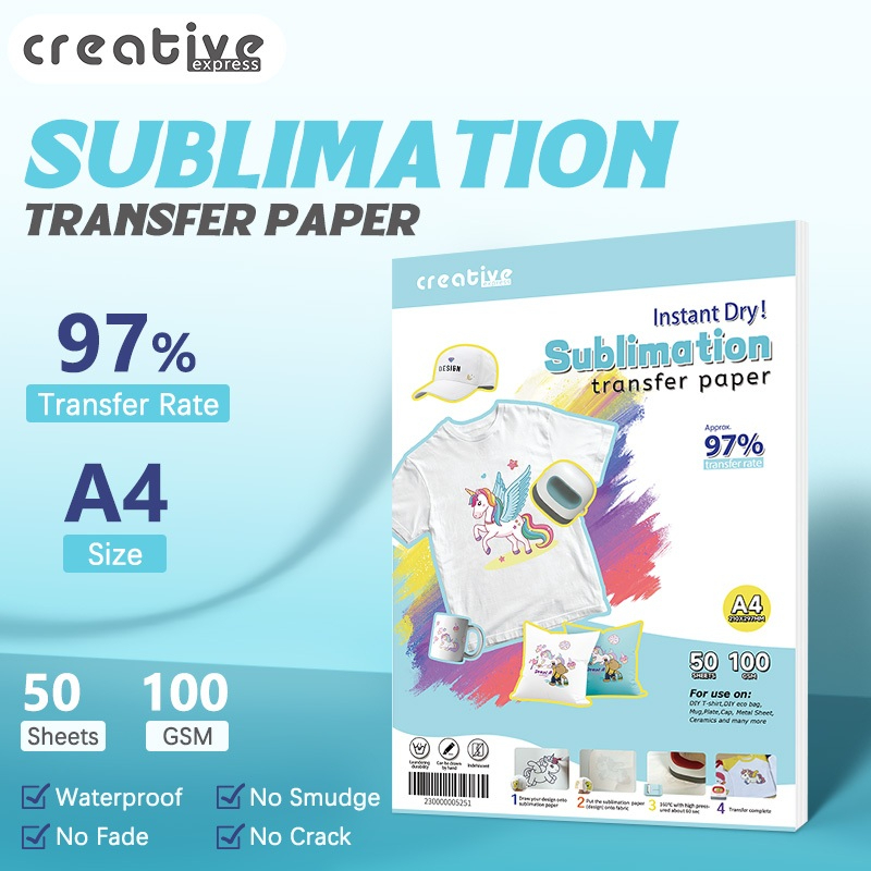 Creative A4 Sublimation Transfer Paper Quick Dry Transfer Paper Instant ...