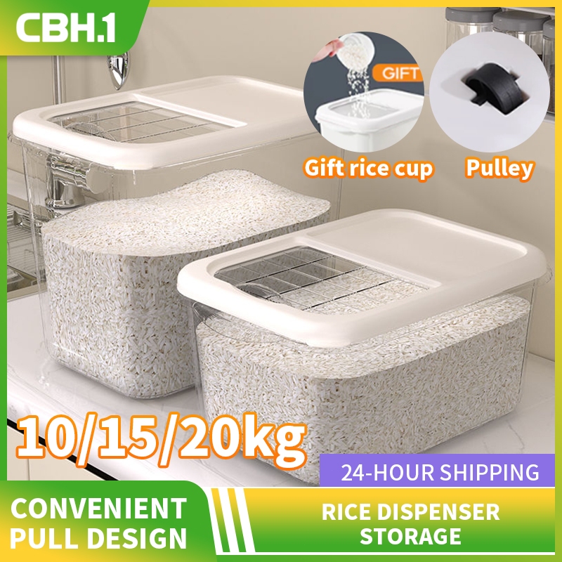 CBH Rice Dispenser Storage ，Rice Insect Proof Storage with Wheels and ...