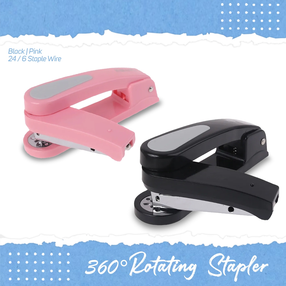 360 Rotation Stapler PINK & BLACK | Shopee Philippines