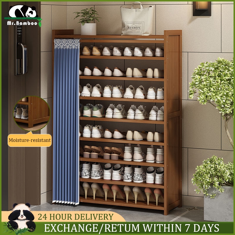【5-year warranty】Shoe Cabinet Bamboo Shoe Rack Shoe Storage With ...