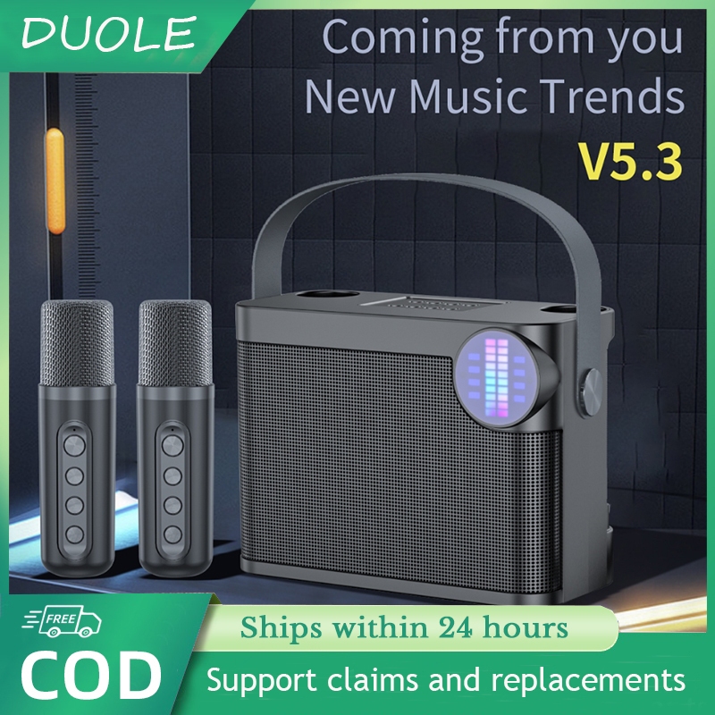 Portable Wireless Karaoke Speaker | Dual Microphone Bluetooth Karaoke ...