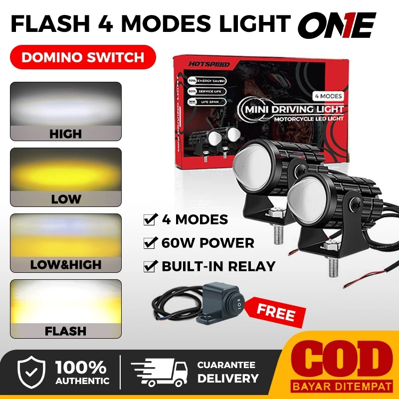 Mini Driving Light Set Waterproof Spot Light White+Yellow LED ...