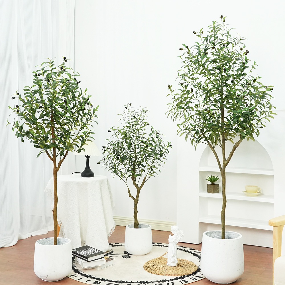 Artificial Olive Tree Faux Olive Tree Tall Fake Tree Potted Silk Plant ...