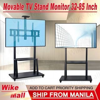 TV Stand Monitor 32-85 Inch Screen Movable TV Rack Stand With Wheels ...