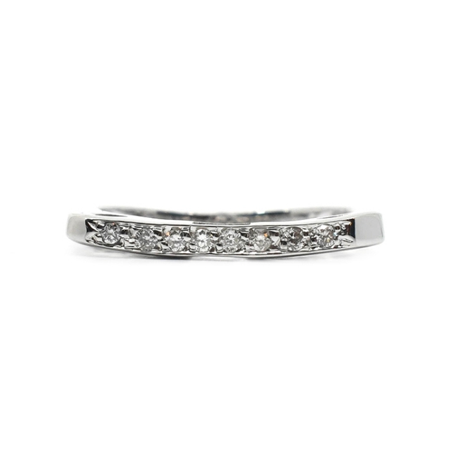 18K Italian Made White Gold Lady Ring with Diamonds | Shopee Philippines