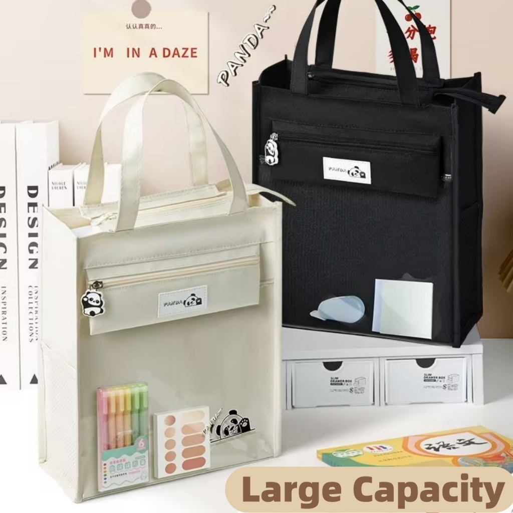 Tutoring Bag Outer Transparent Pocket With Pen Bag Shoulder Waterproof ...