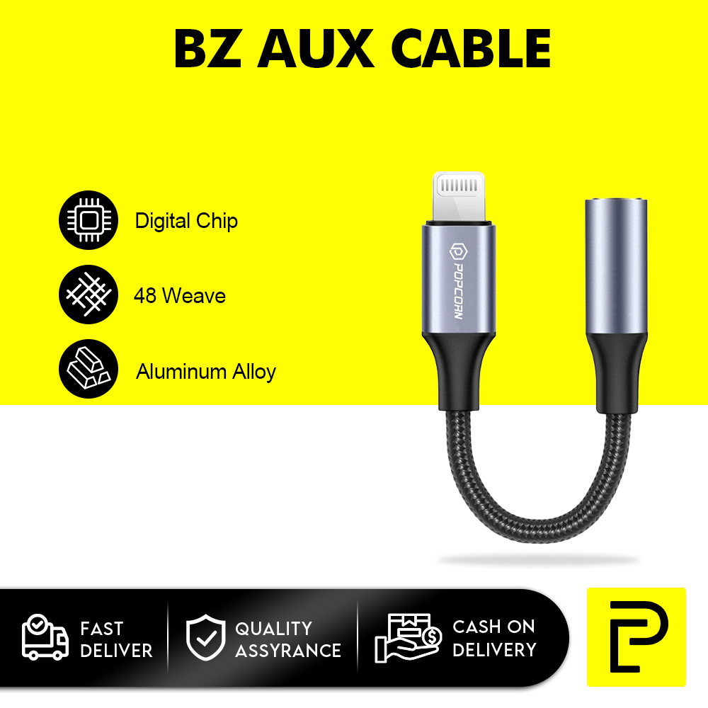 Popcorn AUX Cable to 3.5mm Earphone Adapter Cable Fast Audio Sync ...