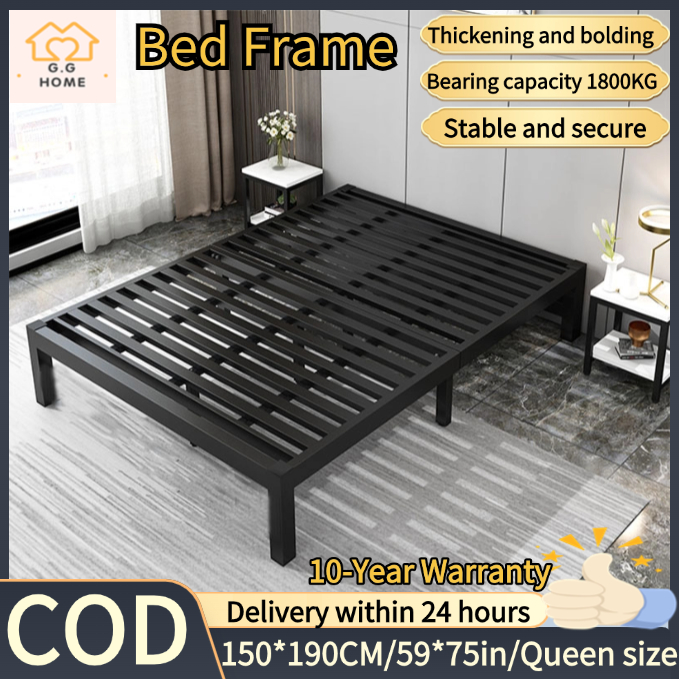 Bed Frame Queen Size Modern Simple 1.5 Meter Thickened Reinforced Iron ...
