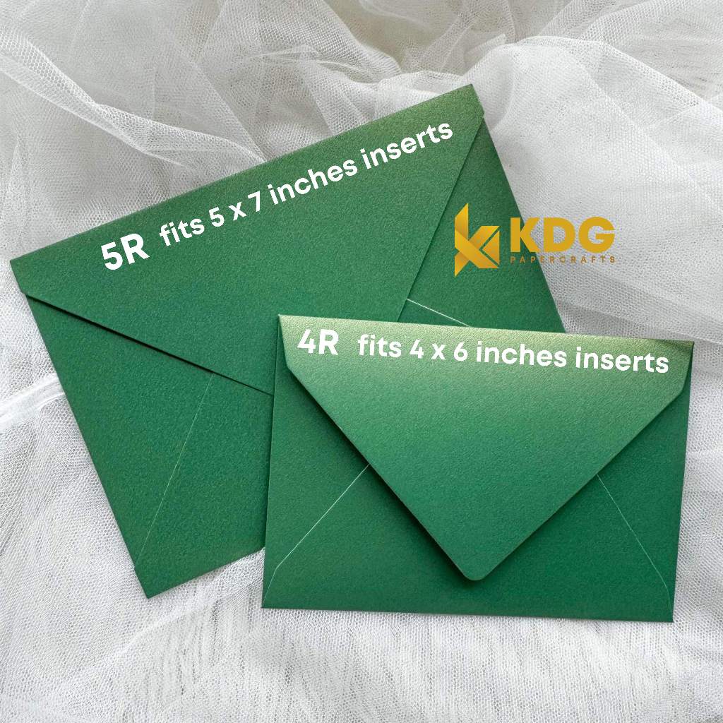 5 pcs - Dusty Blue - Makapal 5R / 4R Baronial Envelopes For Invitations ...