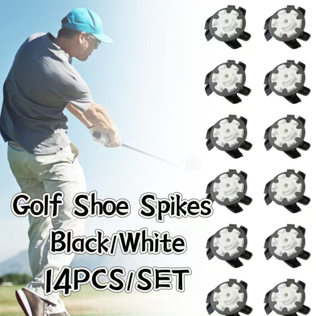 14pcs Black/White Golf Spikes Fast Twist Shoe Spikes Replacement Set ...