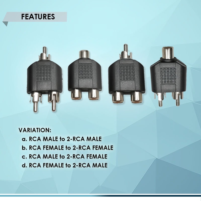 MICRO PC RCA to RCA Y SPLITTER ADAPTER (1-PC per ORDER), BEST FOR ...
