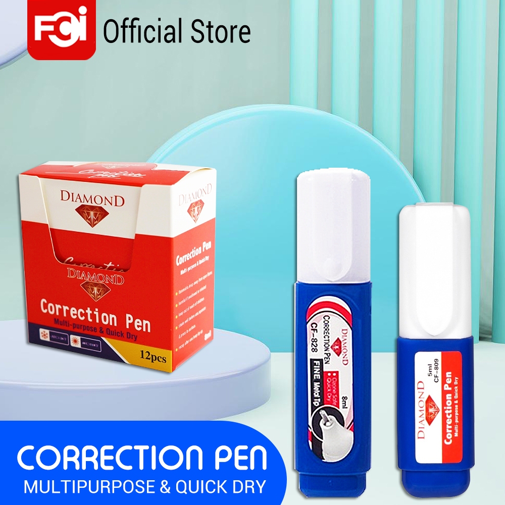 FCI Correction Pen Liquid Eraser Quick Dry Student Stationery School ...