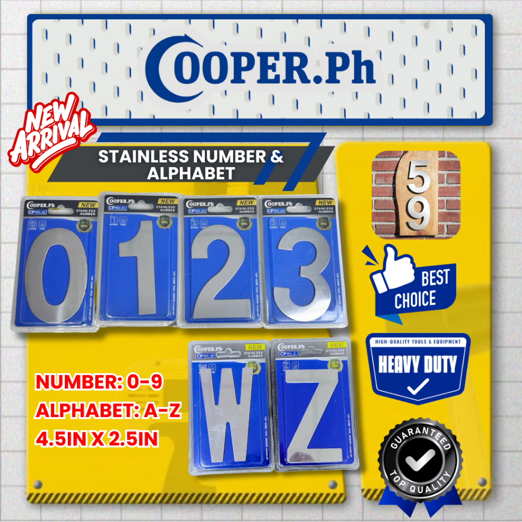 CooperPH Big Stainless Address Number 0-9 and Alphabet Letter A-Z ...